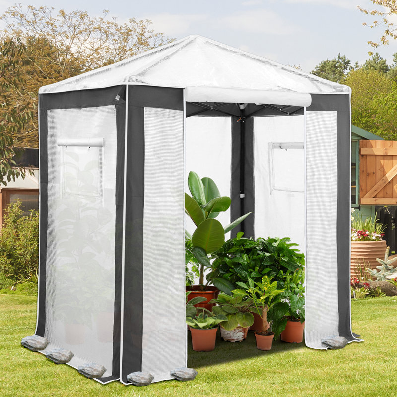 6 x 4 FT Outdoor Portable Walk-In Hobby Greenhouse, Flower House, Gray