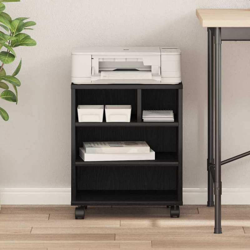 48cm H x 41cm W Printer Stand, Black Oak
