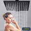 Ensemble de robinet de douche mural noir 8 pouces avec robinet mélangeur