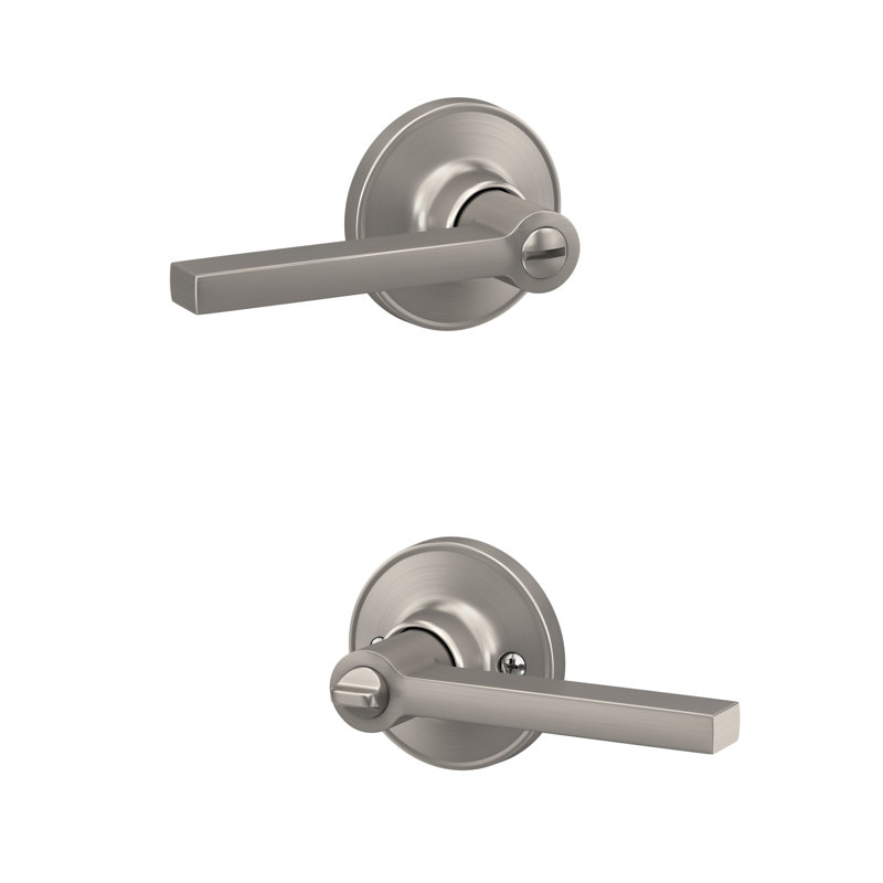 Levier d'intimité avec rosette Solstice, Nickel satiné