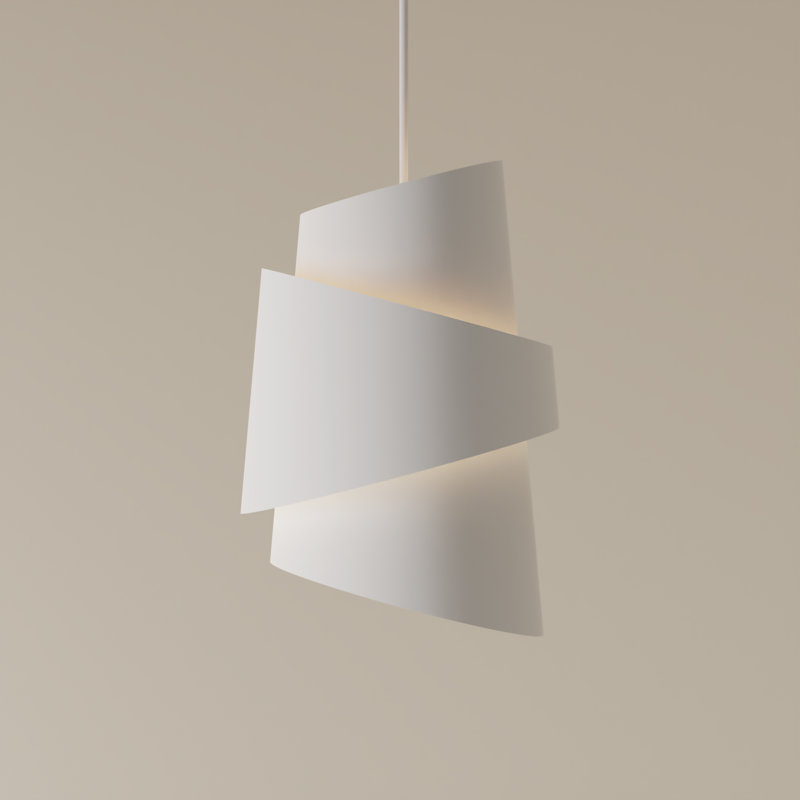 Croissant Pendant Light, Snow, White