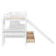 Lit superposé simple au-dessus de simple avec escalier de rangement, glissière et tiroirs-975126112
