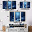 «Blue and Black Underwater World - Coastal Coral Under Water», ensemble d'art sur toile-107733915-107733917