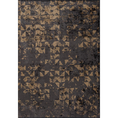 Rapture Abstract Area Rug in Brown