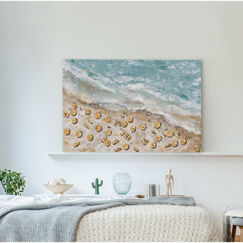 Beach Sun Shade - Wrapped Canvas Painting, 45cm H x 66cm W x 1.91cm D
