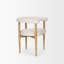 Chaise de salle à manger Nathania Kirubel avec bois brun moyen et tissu sergé crème