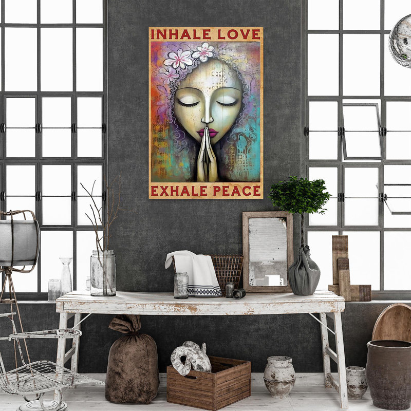 " Inhale Love Exhale Peace ", 36" H x 24" W x 1.25" D