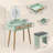 Iesa Boho Natural Rattan Vanity with LED Mirror and Stool