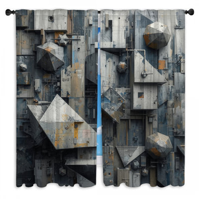 Geometric Shapes Architecture Window Curtains Architecture Sheer & Room Darkening - 2 Panels