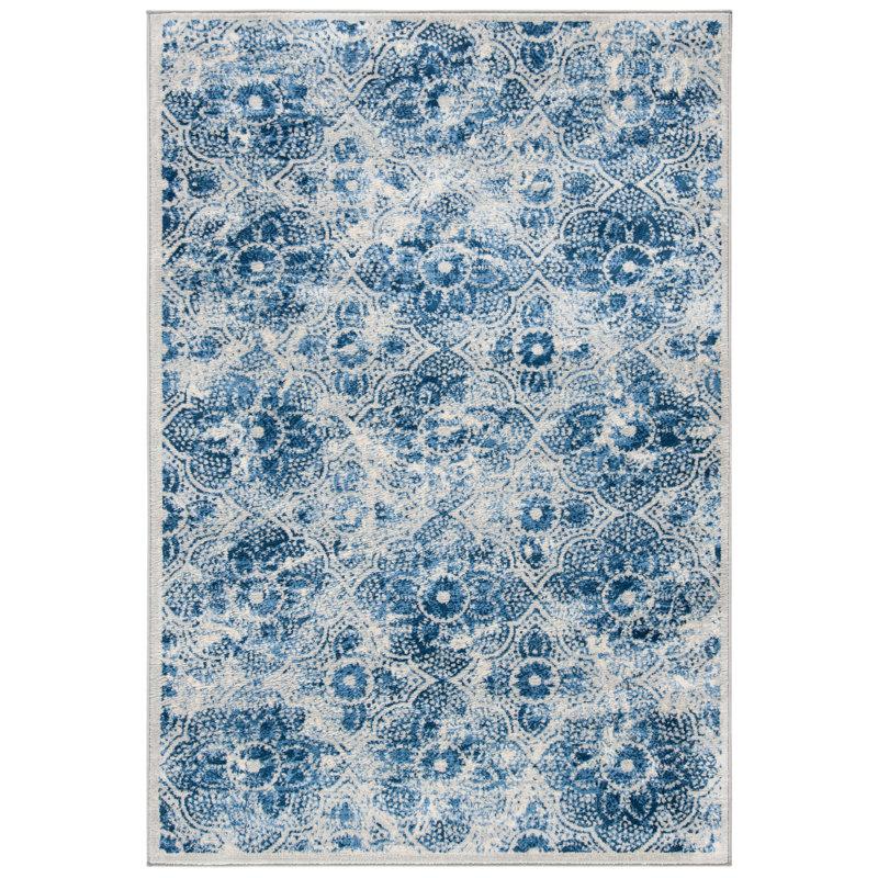 Tapis crème / bleu Martha Stewart, Rectangle de 3 pi x 5 pi