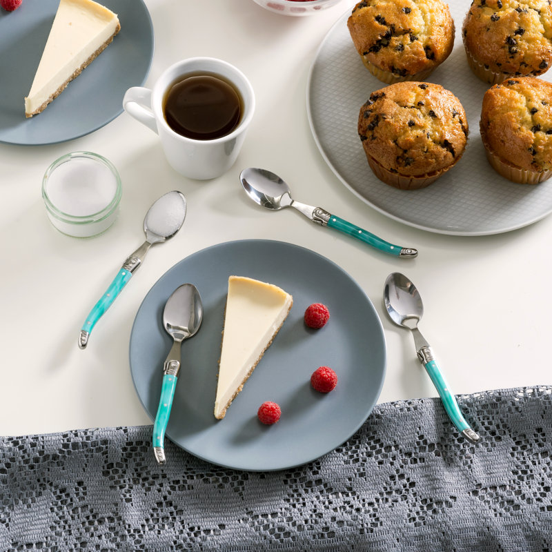Ensemble de 4 cuillères à café avec poignées en faux turquoise French Home Laguiole
