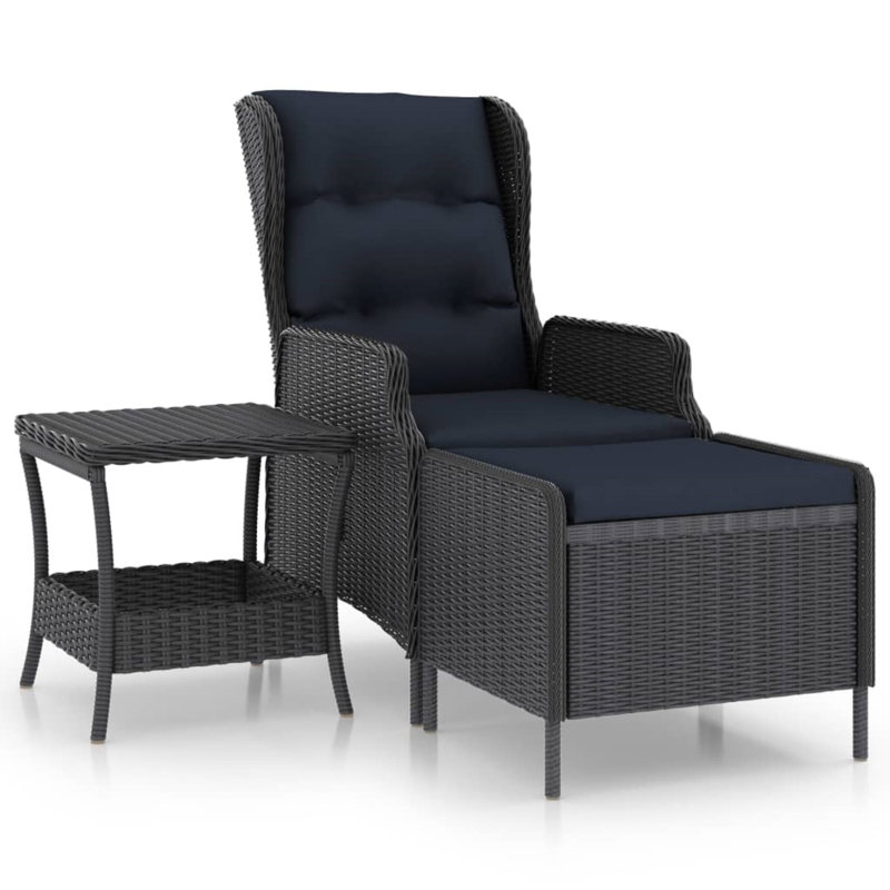 Ensemble 2 pièces avec coussins Romee, Gris foncé