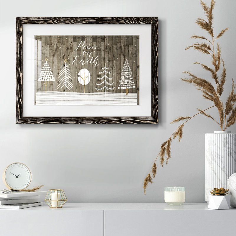 " Wooded White Christmas Collection A ", Black, 14" H x 20" W