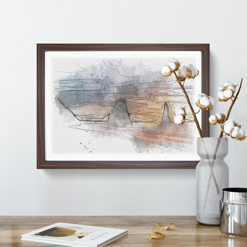 Beach in Vik Iceland - Picture Frame Graphic Art Print, 36cm H x 48cm W x 2cm D, Walnut Framed