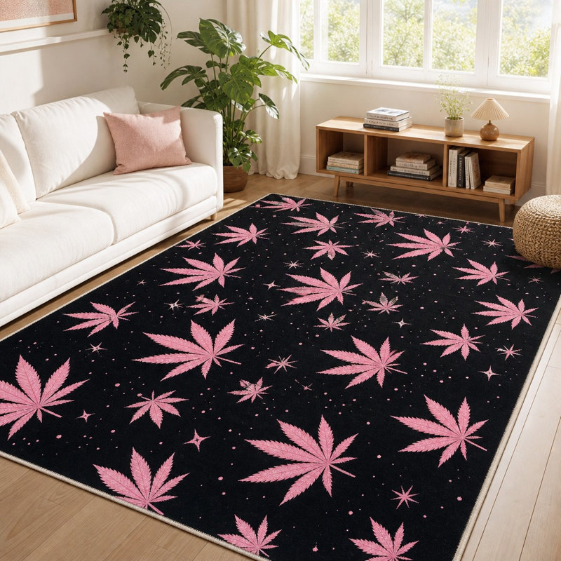 1Pcs Motif de feuilles de marihu, W55 * L78,7 po * 1 pièce