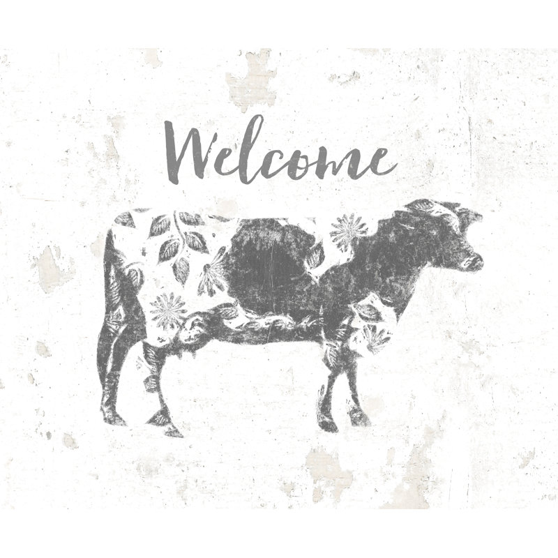 «Gray Transitional Welcome Cow», reproduction sur toile tendue, H 12 po x l 18 po