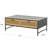 Almeeta Wooden Handmade 2 Drawer Black Coffee Table with Rattan Drawer Fronts
