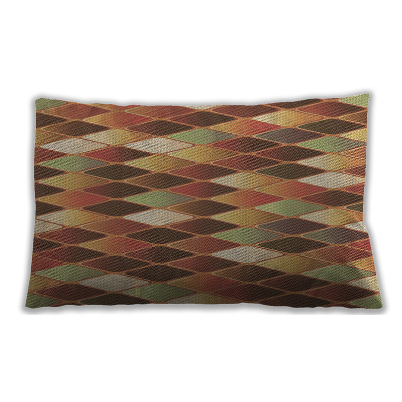 Geometric Throw Pillow, Brown, Synthetic