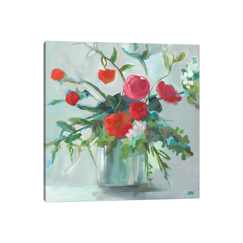 Red Ranunculus by Jenny Westenhofer - No Frame Gallery-Wrapped Canvas Giclée on Canvas, 45.72cm H x 45.72cm W