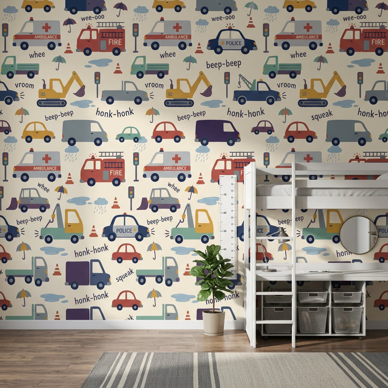 Papier peint amovible pour enfants, Non tissé, 120 po x 96 po