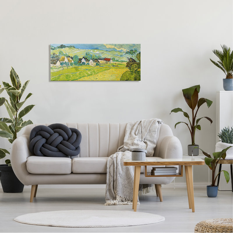 «Vue Ensoleille Van Gogh Classic» par Vincent Van Gogh - Peinture, H 17 po x l 40 po x P 1,5 po, Toile tendue