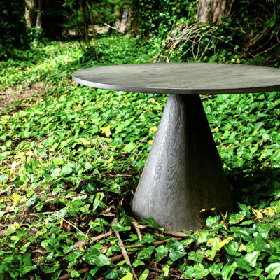 Table de salle à manger ronde en bois de chêne massif avec sièges pour 4