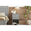 Table de chevet pour chambre à coucher, style rétro et rangement spacieux, table de chevet grise-252562848