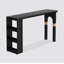 Table de bar moderne et minimaliste en pin noir avec rangement-126597963