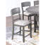 Gris classique de 2 chaises hautes de salle à manger en tissu à dossier pour une pièce élégante et fonctionnelle-699155364