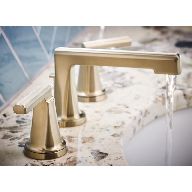 Levoir® Two-Handle Wall Mount Lavatory Faucet, Luxe Gold, Low Lever Handle, 1.5