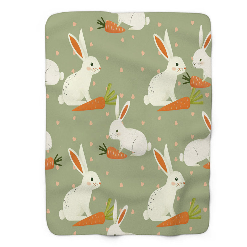 Bunny Chic - Couverture de qualité supérieure 1 pièce, Lit simple