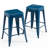 Almodovar 24" 24 Inch Metal Bar Stools, Backless Counter Height Barstools, Stackable Stools with Square-18608718