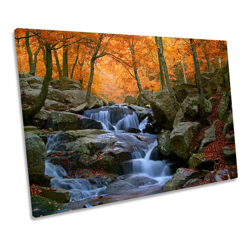 Natural Waterfall River Landscape - Wrapped Canvas Art Prints, 30.5cm H x 45.7cm W x 2cm D