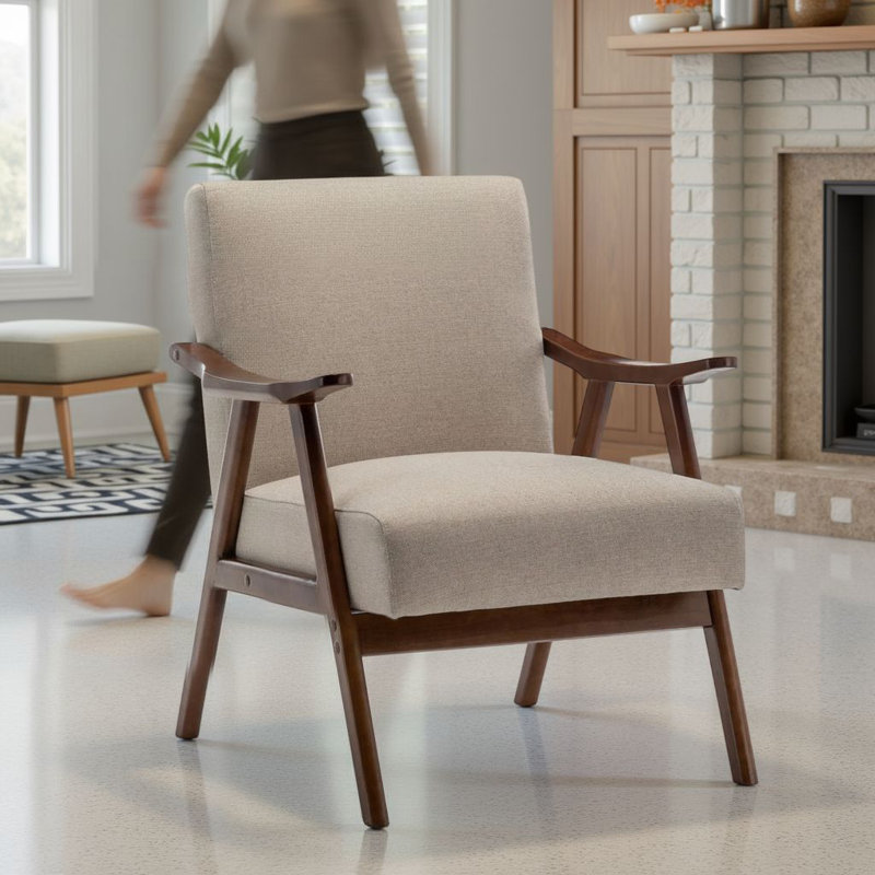 Gabar 75Cm Wide Armchair, Beige Linen