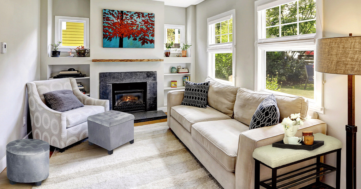 Padded footstools with ample storage space