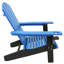 Ensemble de 2 chaises Adirondack en PEHD toutes saisons avec porte-gobelet - bleu / noir-1042455663