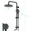 Pommeau de douche et douchette à main noir mat - Effet pluie 8 po et 3 jets, barre de douche réglable, résistant aux égratignures, nettoyage facile du calcaire, débit de 1,8 gpm, fixation murale résistante à la corrosion, bec pivotant.