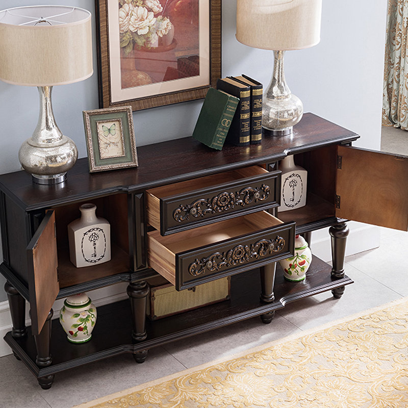 Classic Multi-Function Solid Wood Sideboard, Walnut
