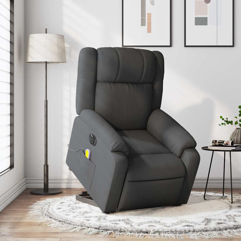 Fauteuil de massage, Électrique, Polyester gris foncé