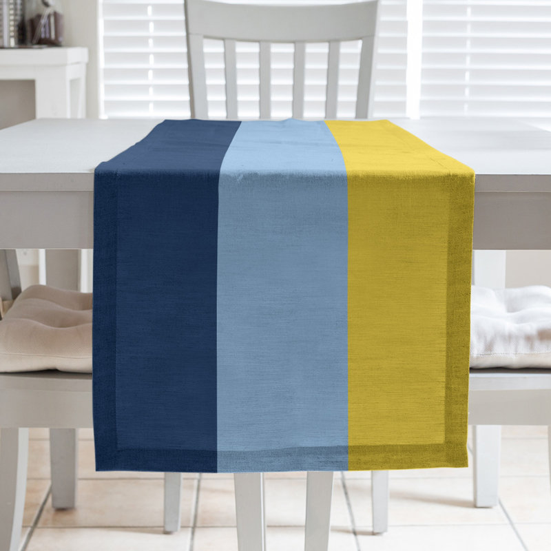 Chemin de table Seattle, Tampa Bay, 72 po x 16 po, Bleu marine / bleu pâle / jaune
