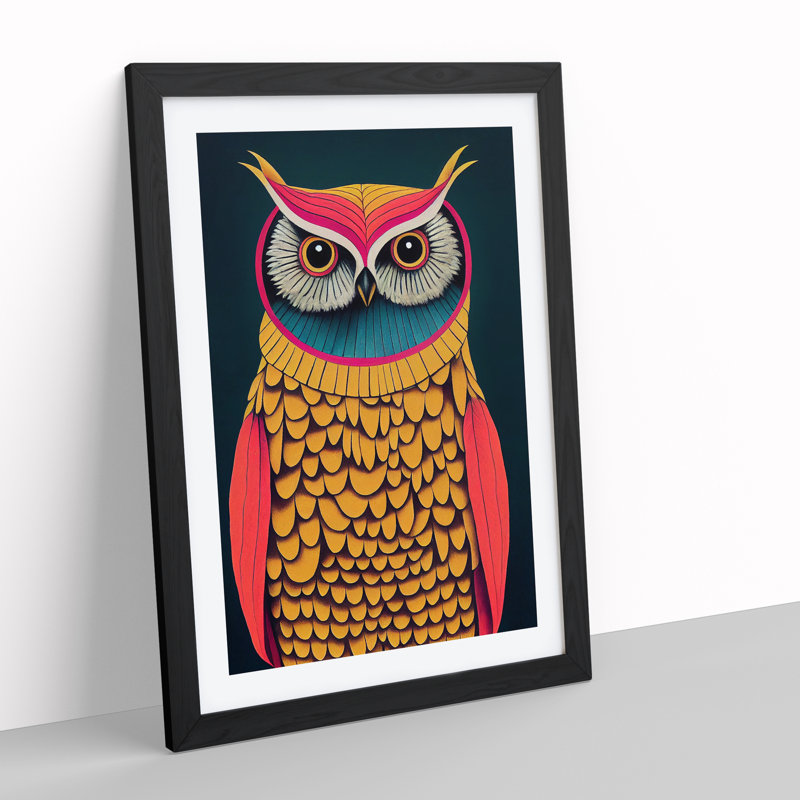 XV1022-612X An Imaginative Owl - Single Picture Frame Print, Black, 64cm H x 46cm W
