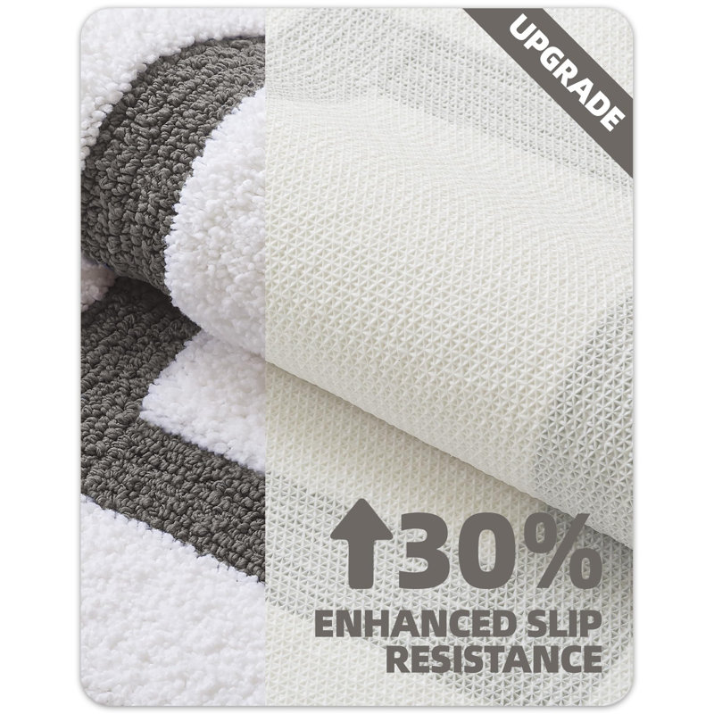Tapis de bain avec envers antidérapant, 24" L x 16" W, Dark Grey