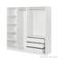 Armoire de rangement sans porte en bois pour chambre à coucher avec tablettes et 3 tiroirs-111068645