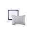 Édredon grand bleu marine - motif brodé 8 pièces de style hôtelier avec coussins décoratifs Facile à coordonner Décoration de chambre à coucher Lavable à la machine 8 couleurs brodées, taies décoratives, Euro élégant