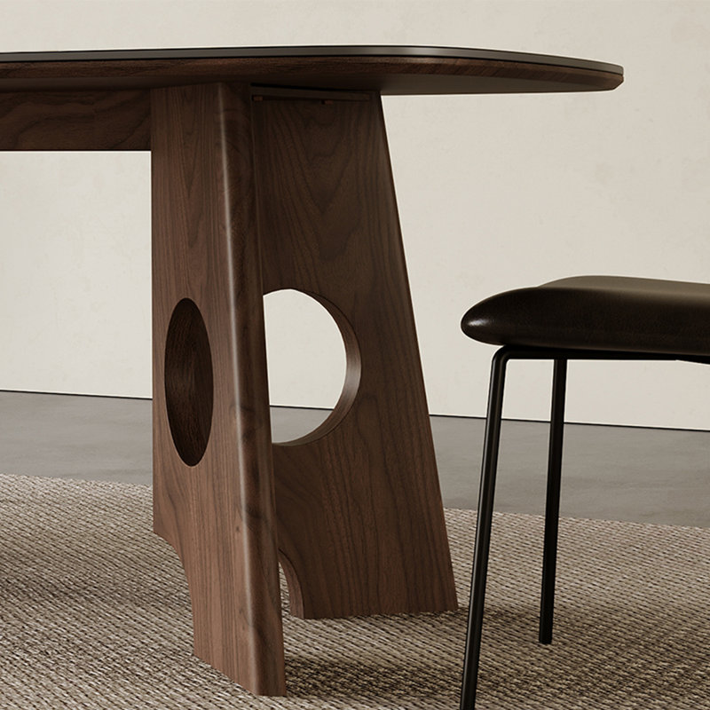 Ensemble de table de salle à manger ovale de couleur grotte, H 29,52 po x L 62,99 po x l 31,49 po