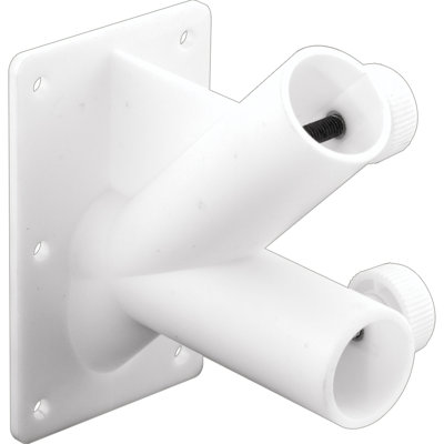 Porte-mât à drapeau à deux positions en plastique blanc cassé Prime-Line (paquet de 1)