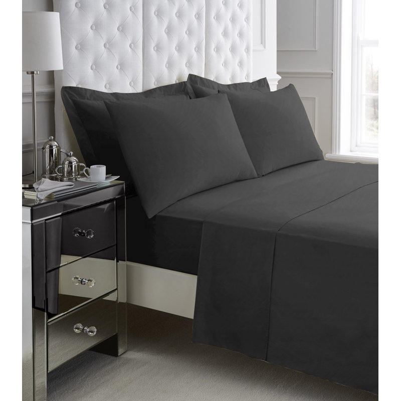 Percale Fitted Sheet Polycotton Solid Colour Bed Sheet Single Double King Super King Machine Washable High Yarn Quality