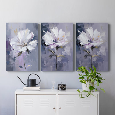 Floral Study  Series  CXLV  -Premium Gallery Wrapped Canvas Set -Ready to Hang