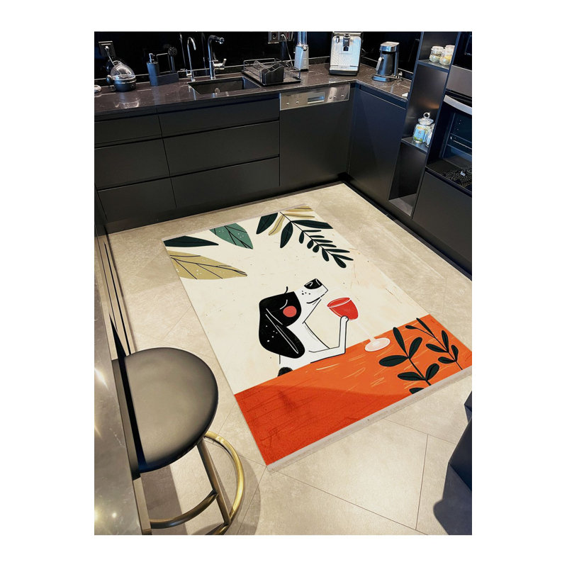 Tapis décoratif moderne à motif pastel, Sous-tapis rectangulaire 3 pi 11 po x 5 pi 11 po i