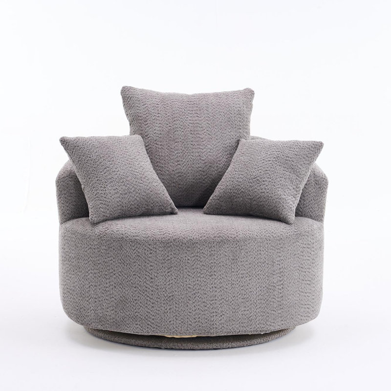 Swivel Barrel Chair, Gray